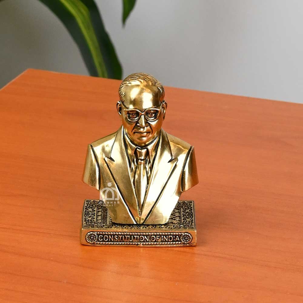 Casted Brass Lightweight Statue – Ambedkar Figurine with “Constitution of India” Base | Home, Office & Library Decor