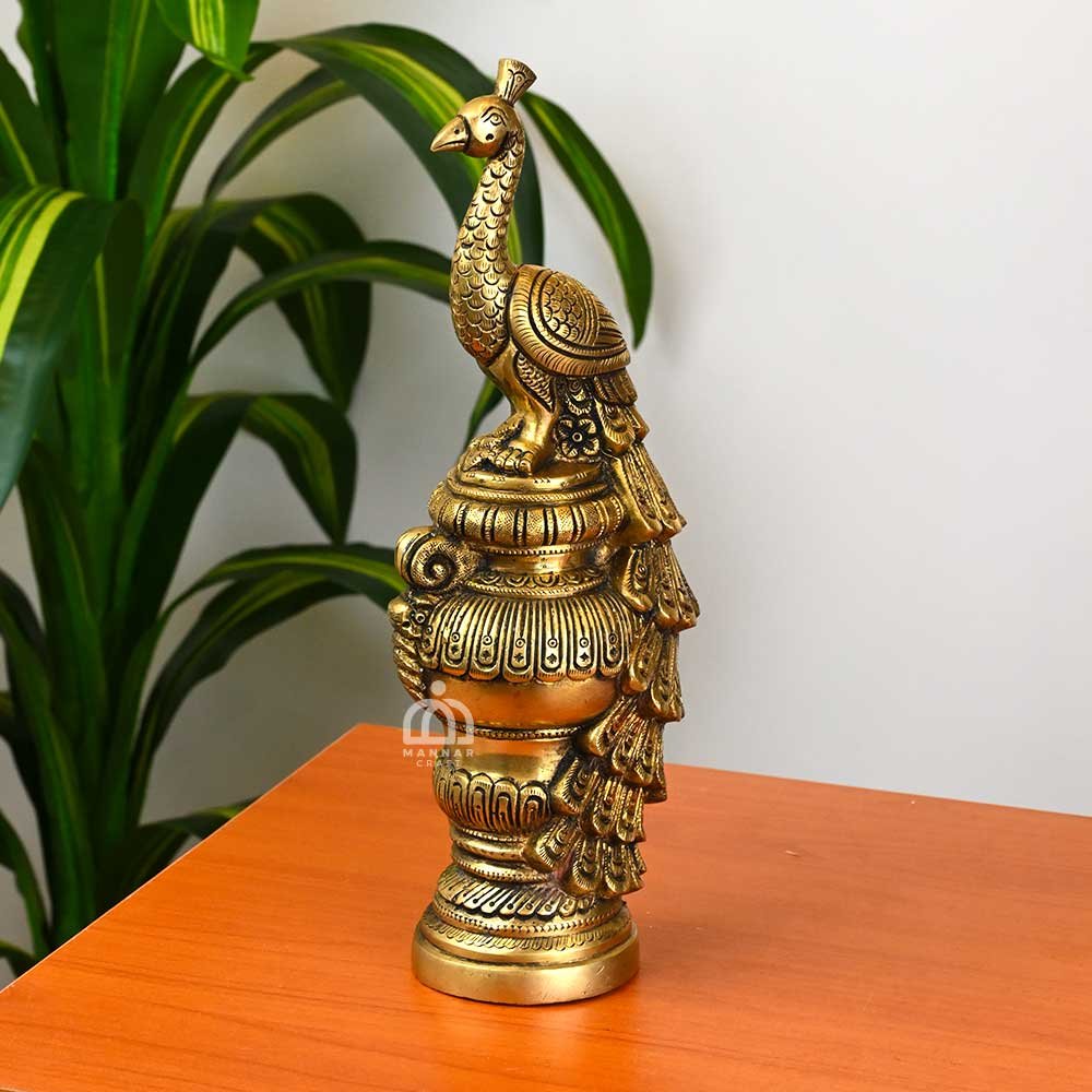 Brass Special Handcrafted Decorative Peacock Statue | Home Decor & Gift - Model 3