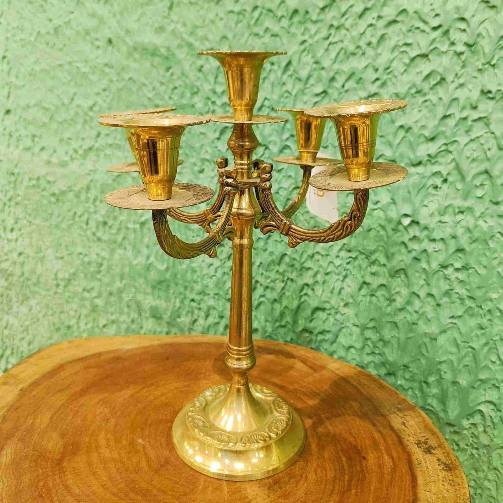 Pure Brass Candle Holder - Cup Candle Holder (Gold, Pack of 1) |Vintage Table Centerpiece for Antique Home Decor