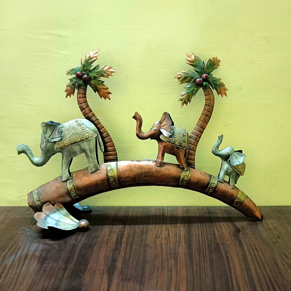 RHD 3 Elephant Decor - Metal Abstract Wall Sculptures for Home, Office, Café, and More