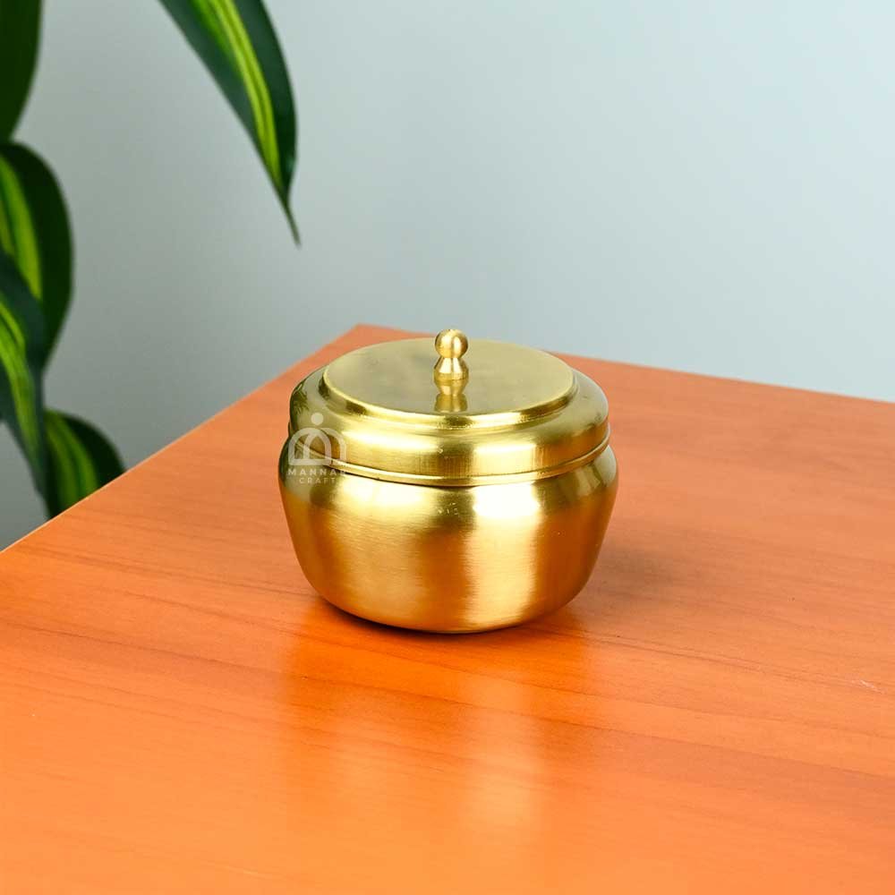 Brass Dry Fruit Jar with Lid – Traditional Brass Storage Container for Dry Fruits, Sweets, Spices & Kitchen Dcor