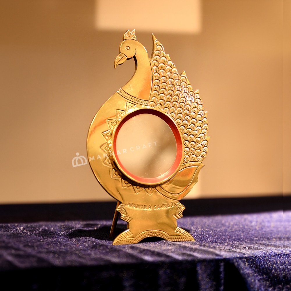 Peacock Model Aranmula Kannadi with Back Stand - 2.5 Inch