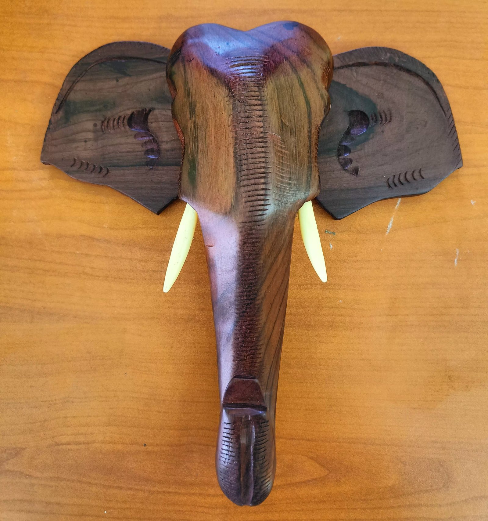 Elephant Plain Head Wall Hanging - Rosewood | Elegant Wall Decor for Home and Office - 10 inch