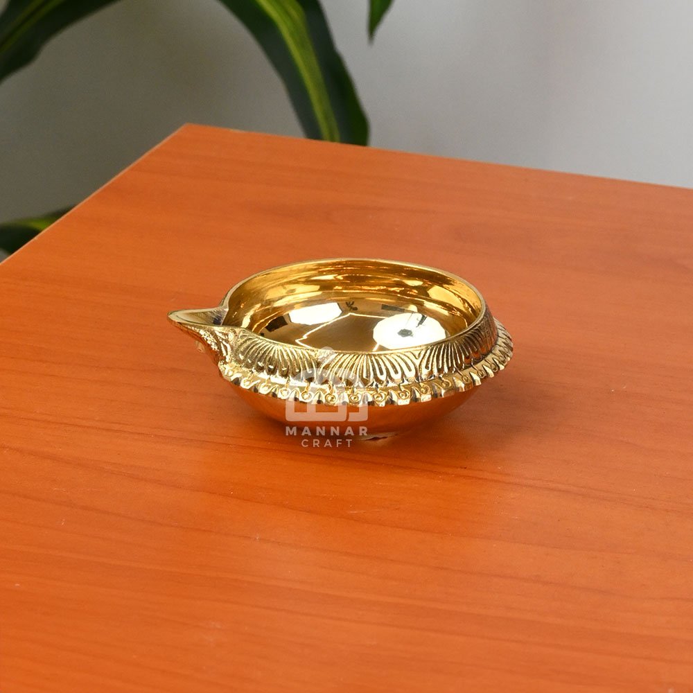Brass Kuber Diya for Diwali and Pooja - 5 cm