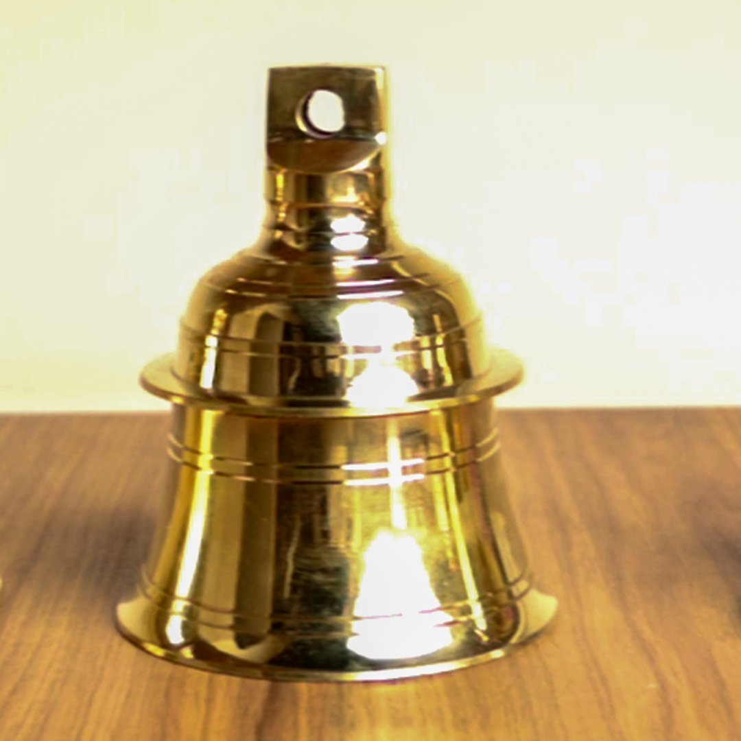 Handcrafted Brass Bell - Temple, Door, Wall, Home Decor - 3 inch