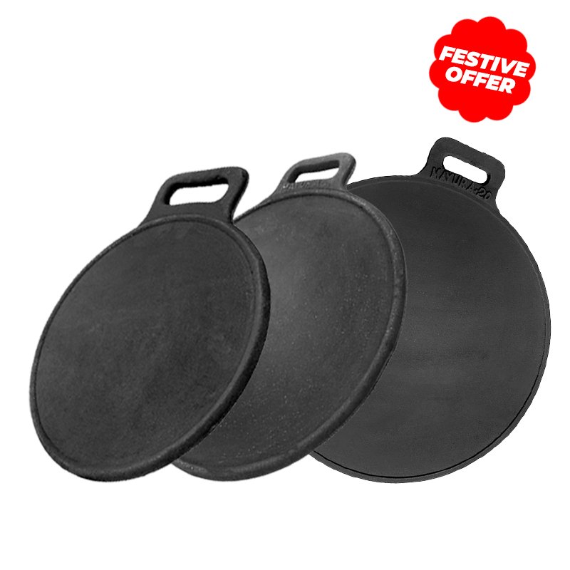 PREMIUM PURE CAST IRON DOSA TAWA COMBO