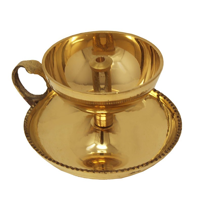 Brass Akhand Jyoti Diya with Handle 6.5 cm