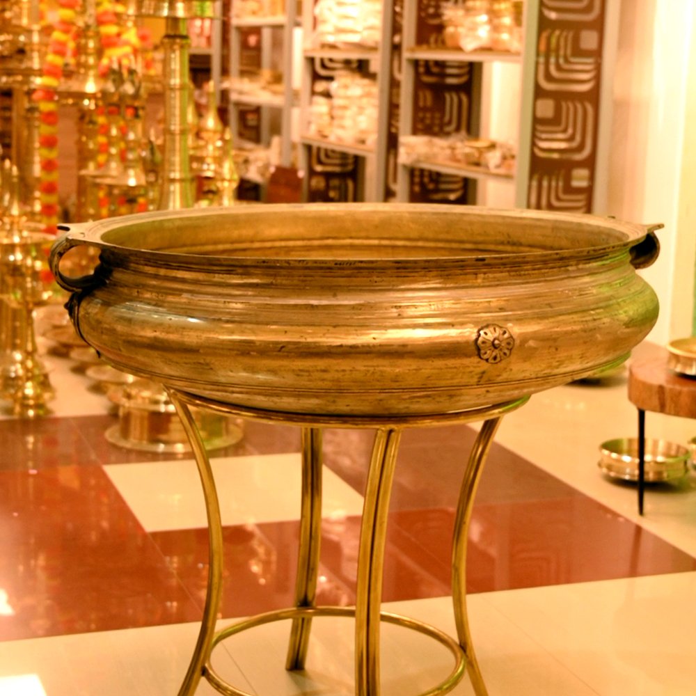 Handcrafted Giant Bronze Uruli (Varpu) for Cooking & Decor - 3ft dia