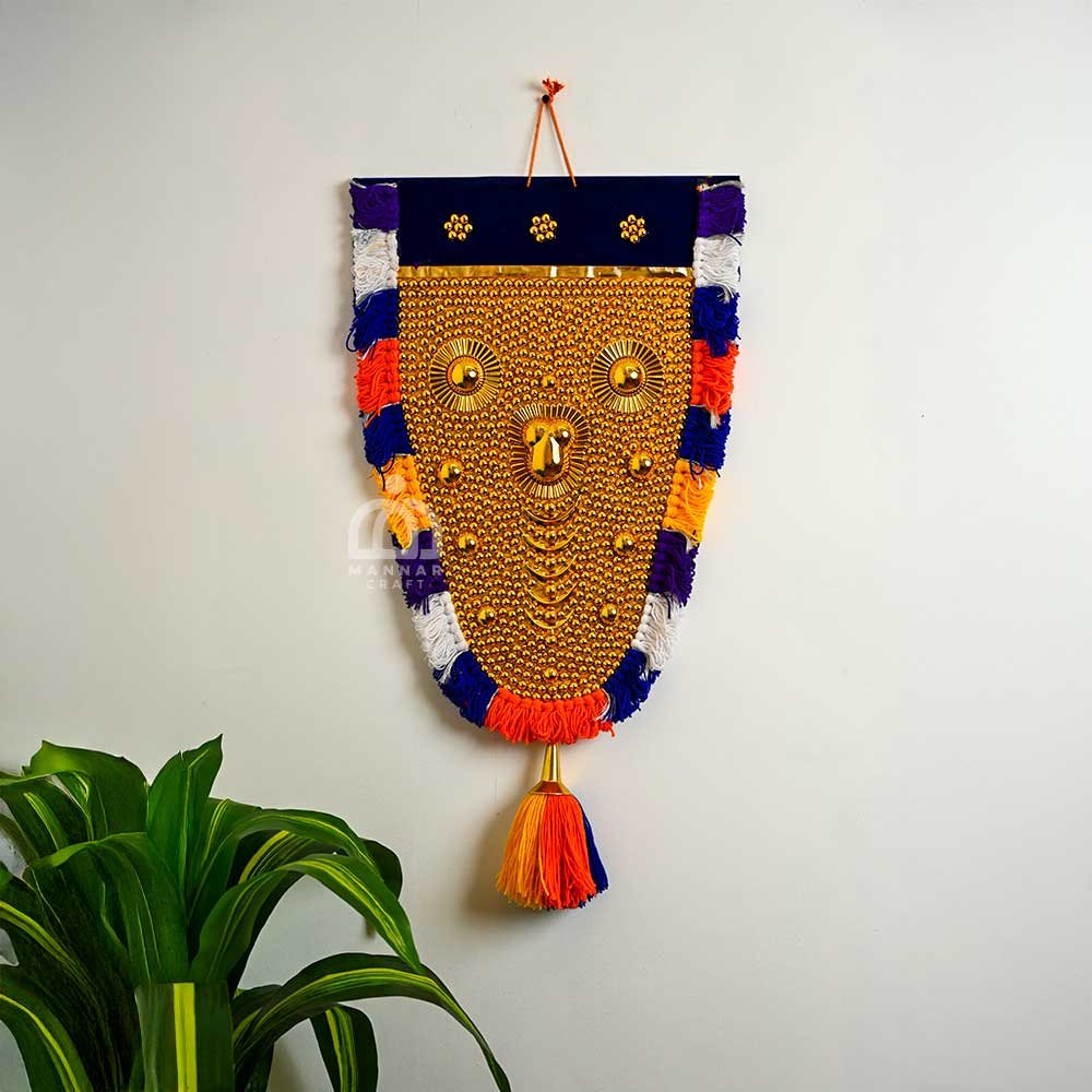 Mannar Craft Full Golden Work Nettipattam With Special Art (Hand Made Elephant Caparison) - 2 Feet