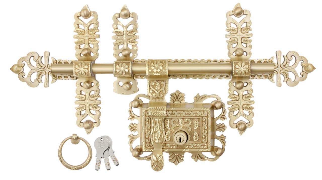 Without Head Matte Finish Camry Manichitratazhu Aldrop (Brass, Gold, 19 mm Thick and 14 Inch Rod)