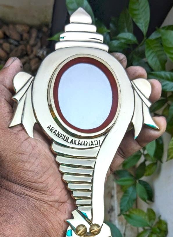 Authentic Aranmula Kannadi - Shank Model Metal Mirror (2 Inch)