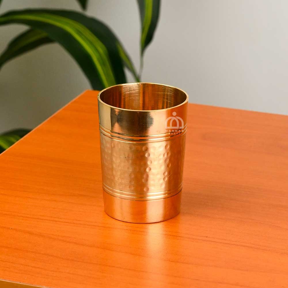 Brass Glass | Pure Brass Drinking Tumbler for Water, Milk, Juice & Lassi