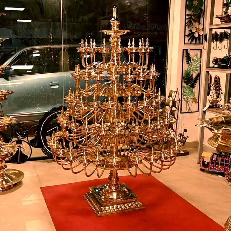 Mannar Craft Brass Big Decorative Lamp - 5.5 feet