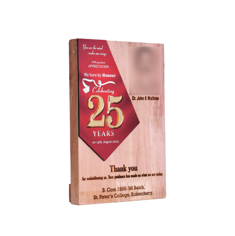 Mannar Craft Customized Wooden Memento,8H X 5W Inches