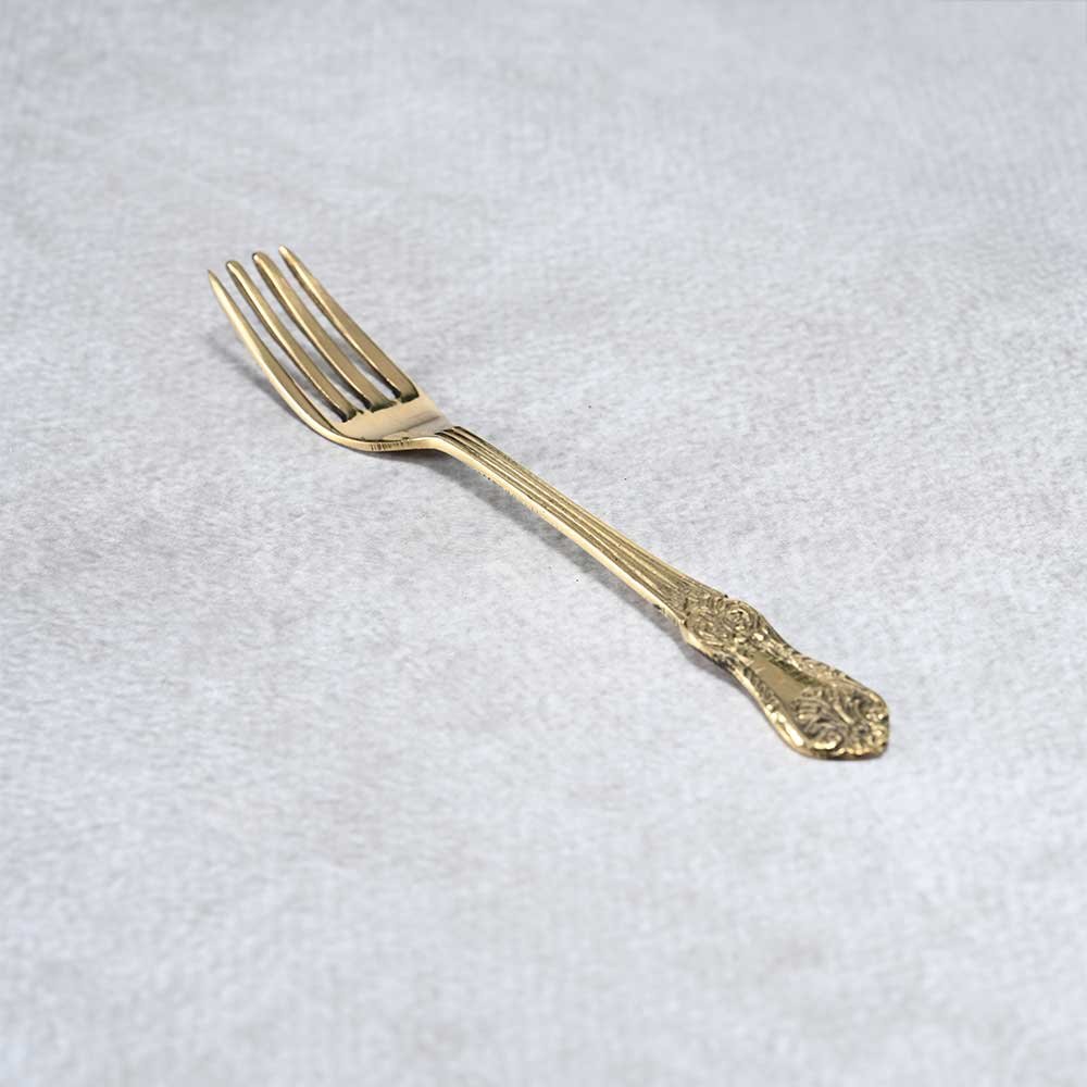 Golden Brass Design Fork - Elegant Multipurpose Cutlery for Daily Use