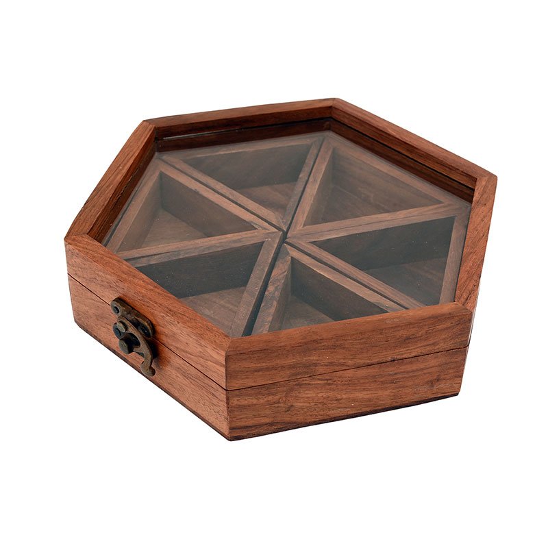 Spice box with Dry fruits-Hexagonal