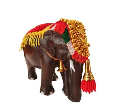 Elephant Pooram Handicraft Decorative Showpiece Without Umbrella - 3 inch