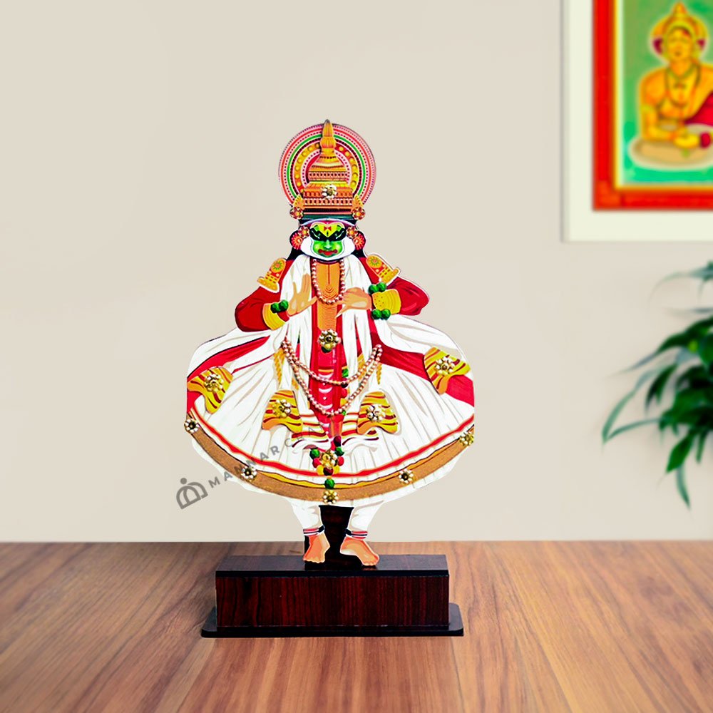 Vibrant Kathakali Statue - Printed on Premium MDF - Ideal Gift & Decor - 6 inch