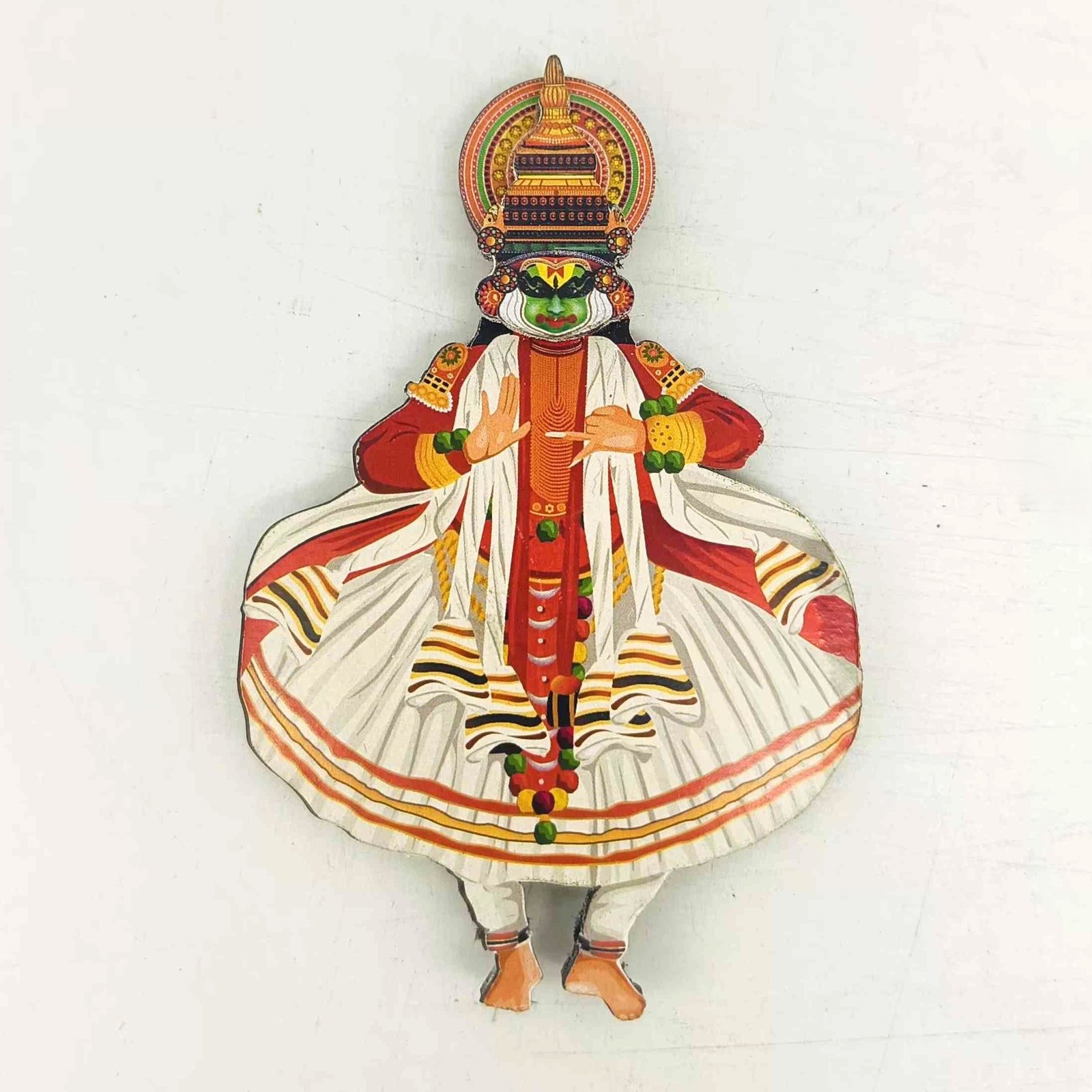 Set of 10 Dancing Kathakali Printed MDF Fridge Magnets – 4 Inch Kerala Art Souvenir & Decorative Gift