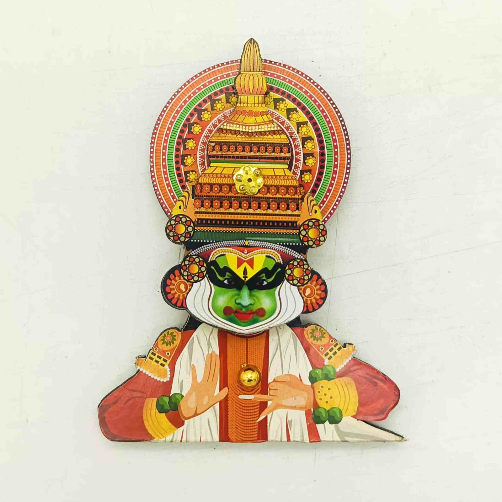 Printed Kathakali MDF Fridge Magnet – 4 Inch | Traditional Kerala Art Decor