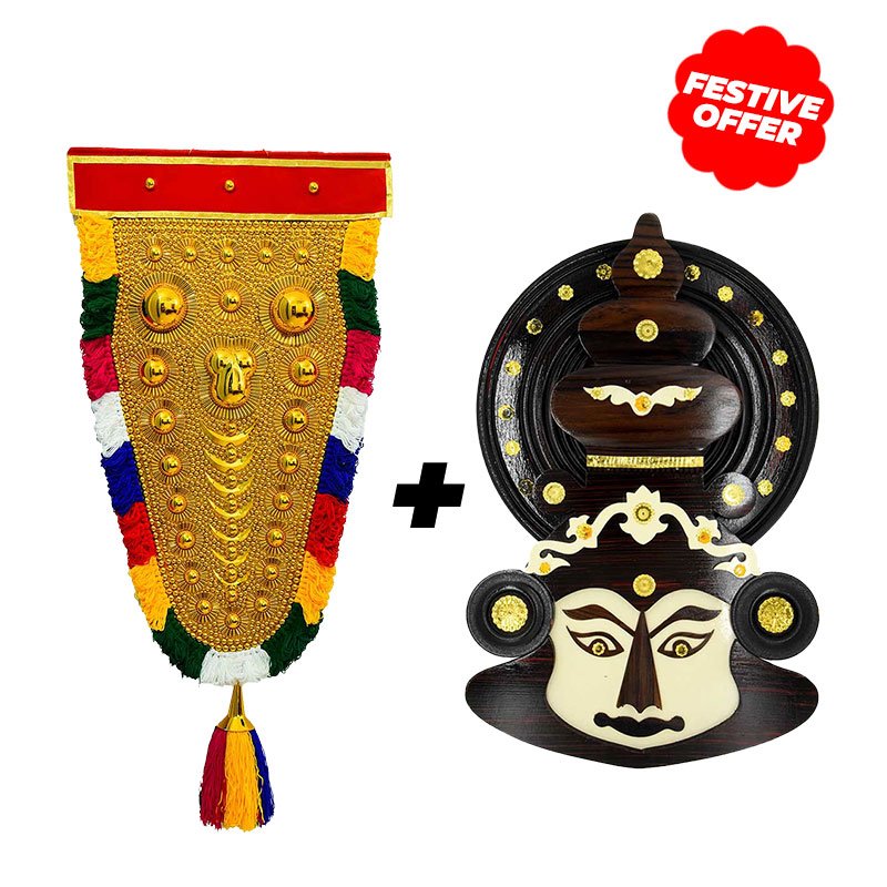 Elegant Nettipattam 5 Feet + Amazing Kathakali Face 18 Inch