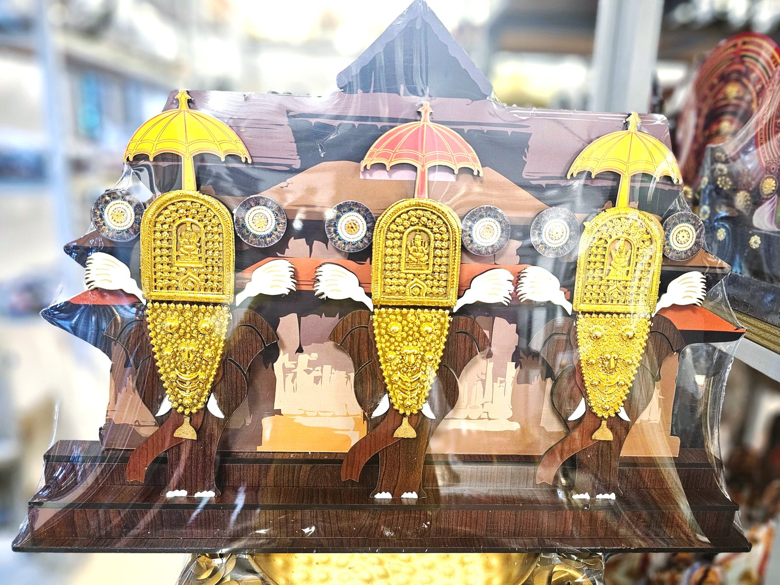 Thrissur Pooram memento – Kerala Festival Elephant Decor | Handcrafted Wooden Art | Home decor