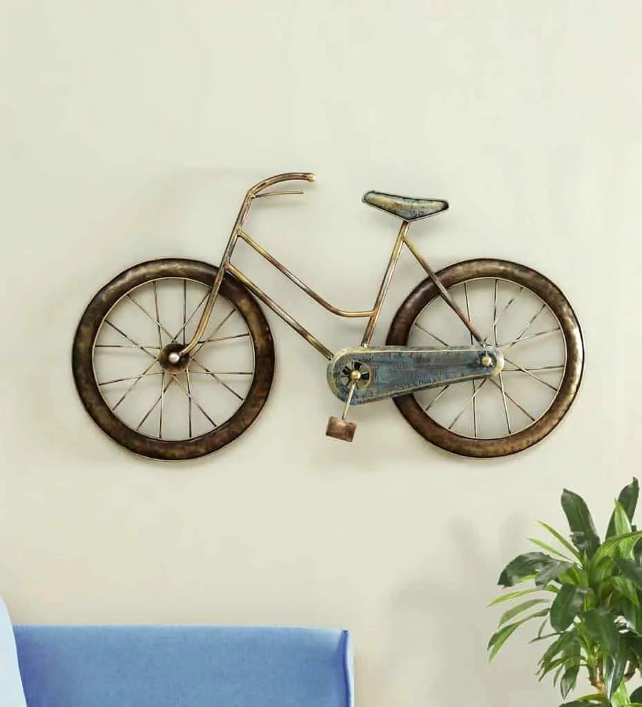 Beautiful Hiba Cycle Wall Decor in Brown Color - Rustic Vintage Home Decor