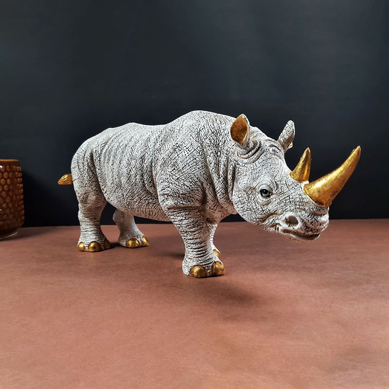Majestic Rhino Statue - Home Decor & Gift - 10 inch