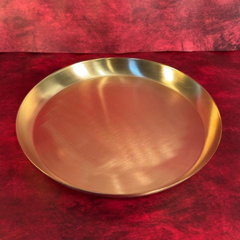 Premium Brass Dining Plate – 10.5 Inch | Traditional Handmade Dinner Plate for Elegant Dining