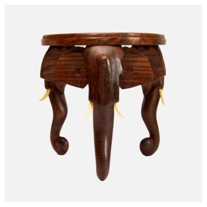 Rosewood Elephant Head Teapoy - Exquisite Handcrafted Wooden  Table - 4 inch