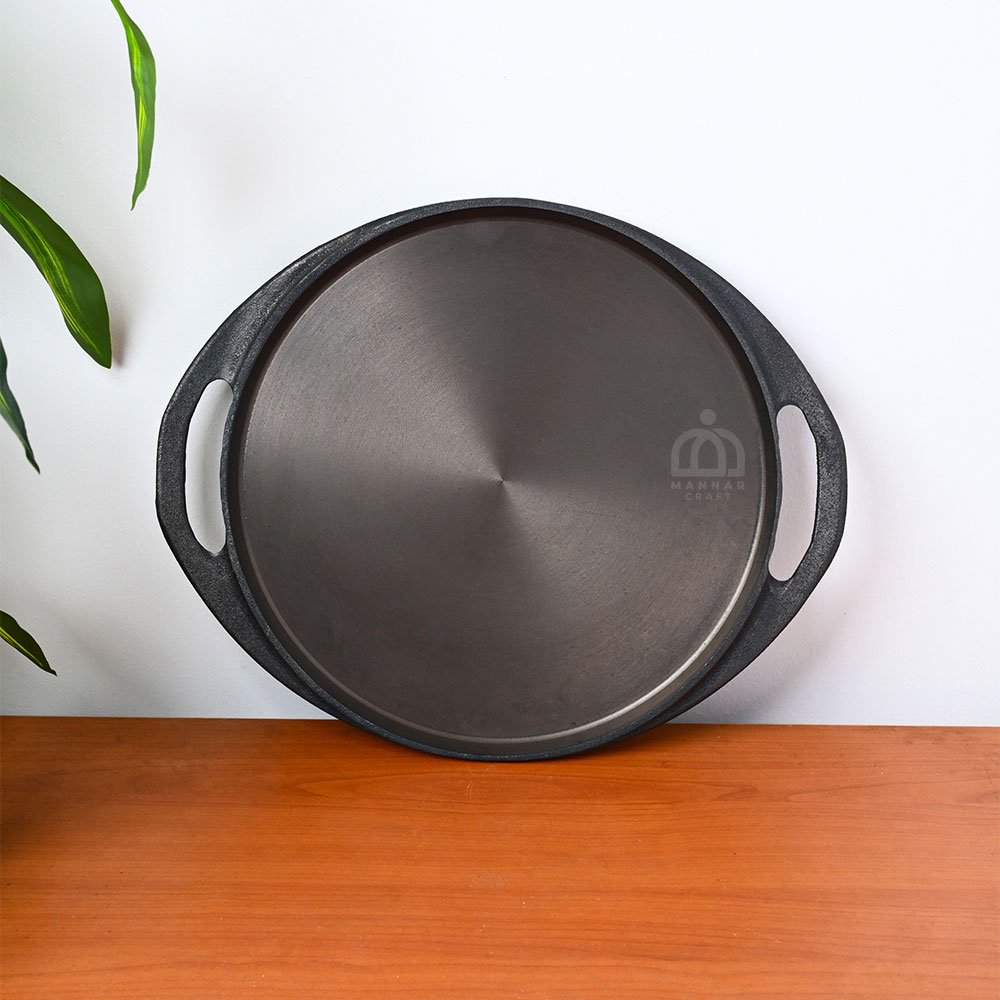Pre-Seasoned Cast Iron Dosa Tawa with Handle - 11.5 Inch | Non-Stick Rotti Tawa | Induction-Compatible