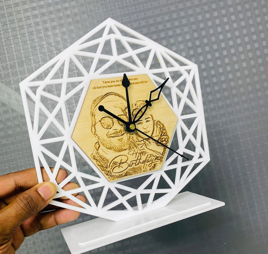 Mannar Craft Personalized Photoframe With Clock