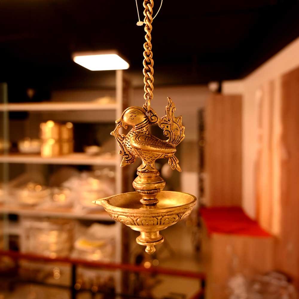 Mannar Craft Single Wick Decorative Lamp - Handcrafted Ambiance for Home & Gifting