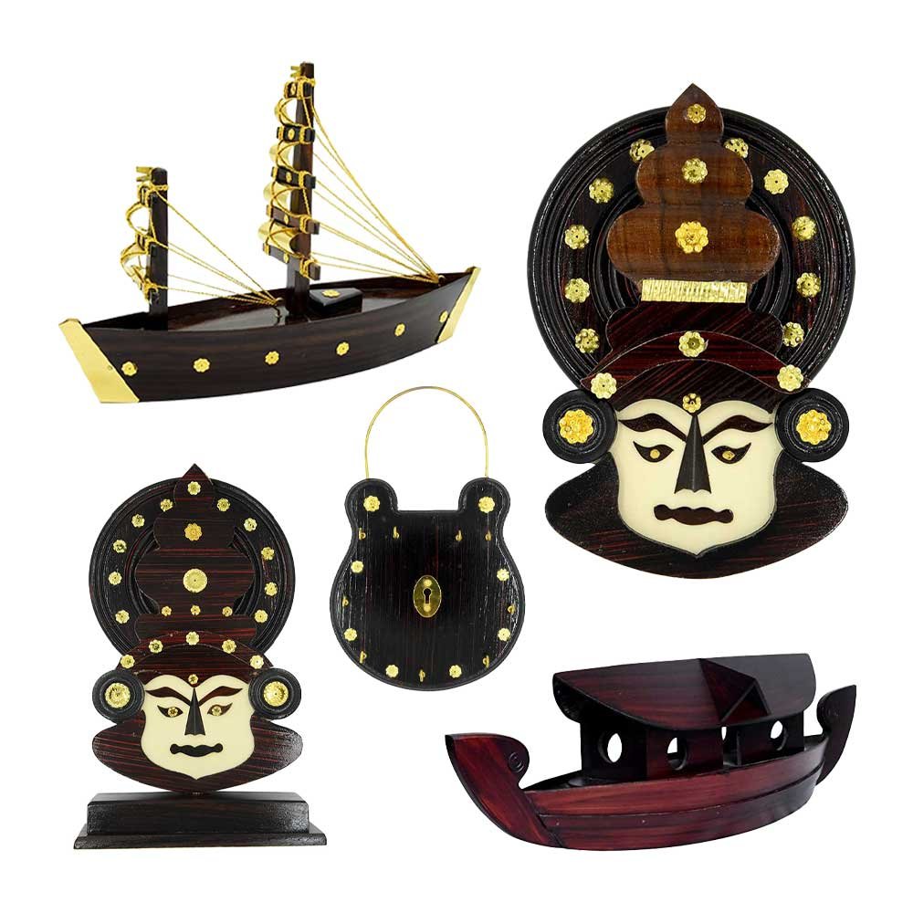 Exquisite Kerala Wooden Craft Combo -5