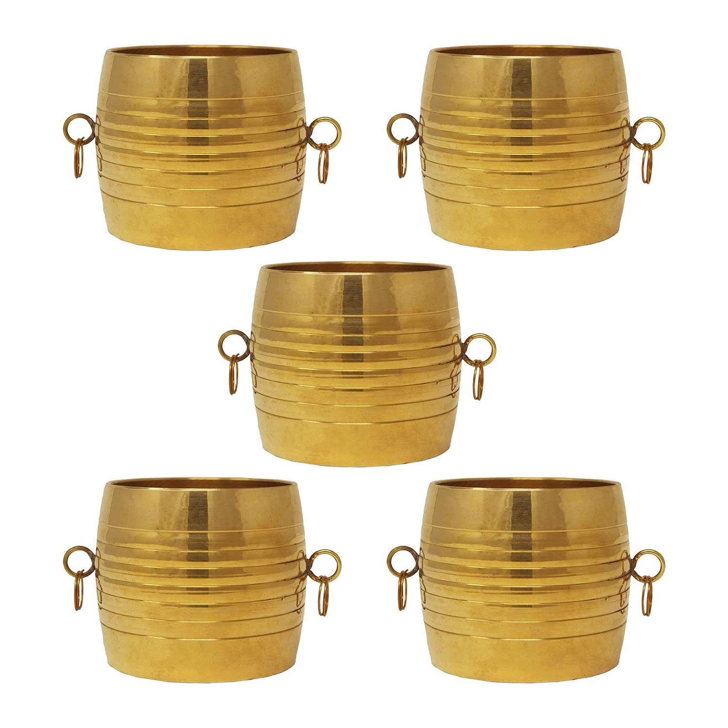Small Brass Para (Set of 5) – Premium Handcrafted Brass para for for Rituals & Home Décor