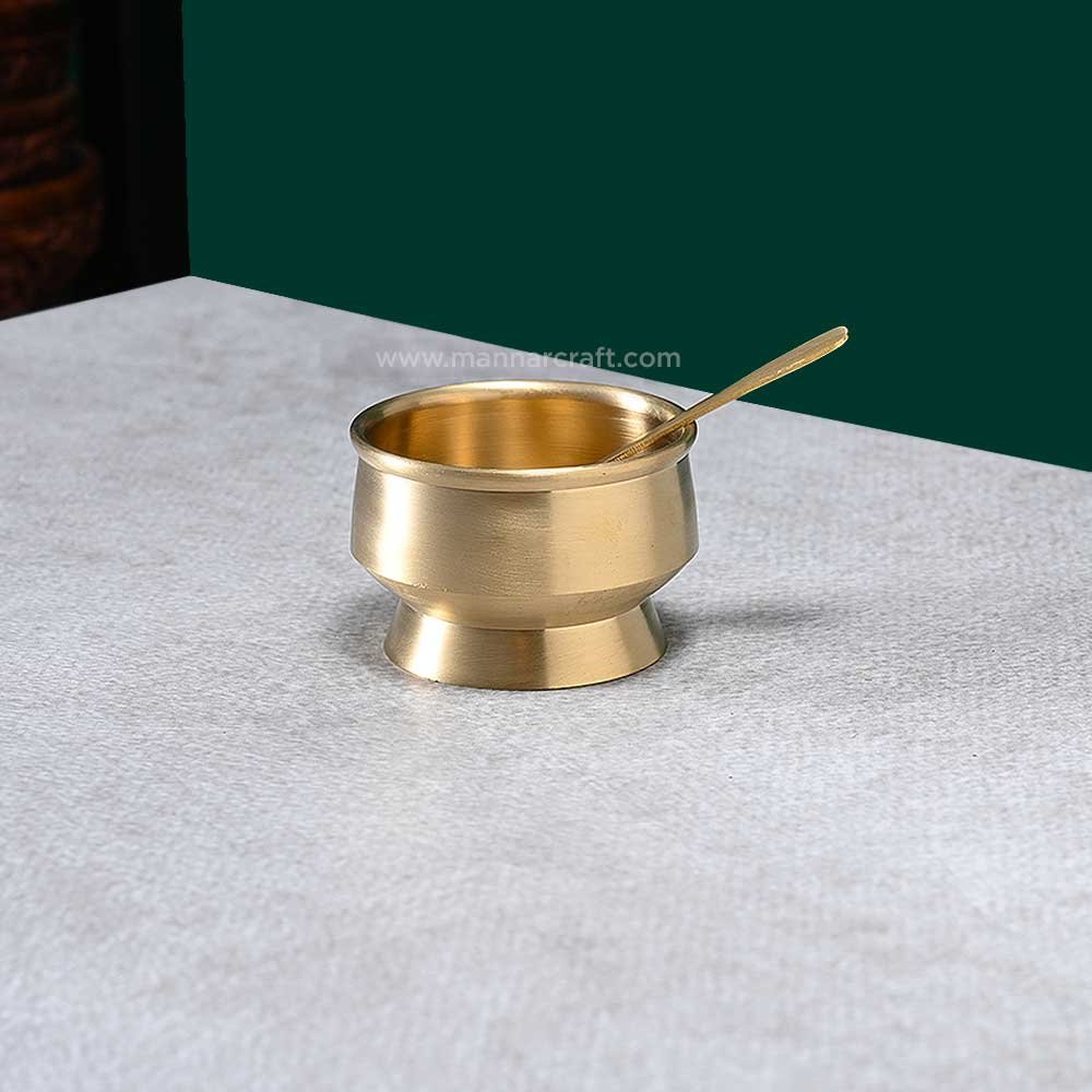 Elegant Bronze Ice Cream Cup with Spoon - Premium Dessert Serving Set