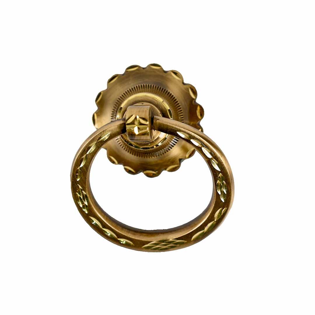 Mannar Craft Brass Door Knocker-Round Special Design with Antique Finish 2 Inch