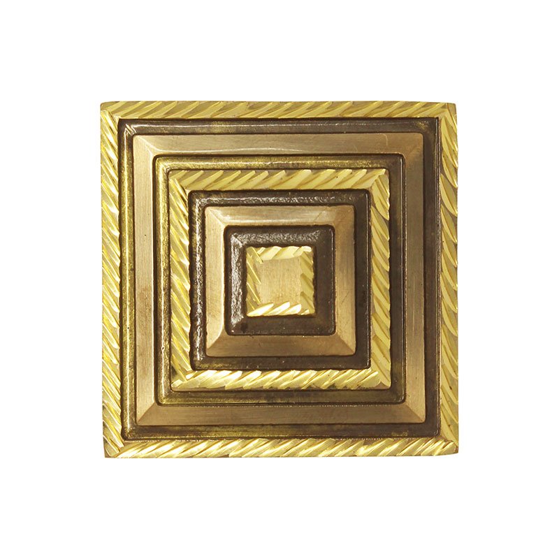 Brass Square Dome Door (37mm ) with Antique Diamond Cut Finish