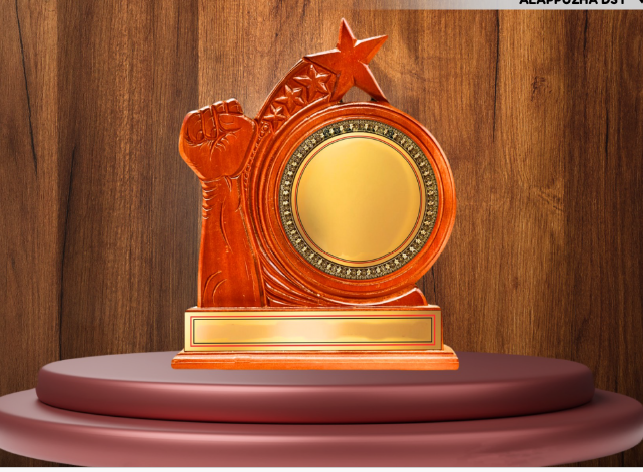 Premium Mahogany Wood Inquilab Memento – 50 cm Handcrafted Wooden Freedom Movement Award | Patriotic Decor & Commemorative Gift by Mannar Craft