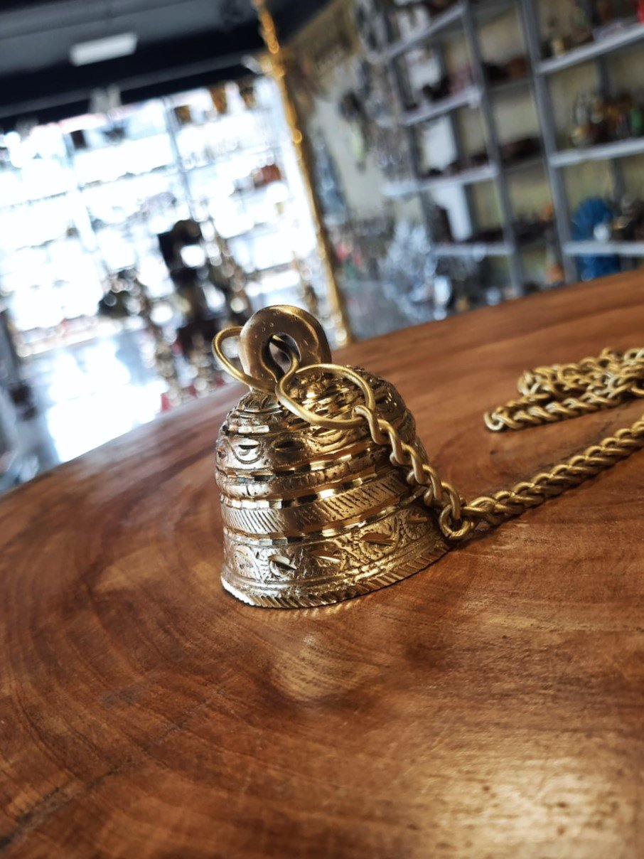 Hanging Bell with chain-2.5 Inch Antique