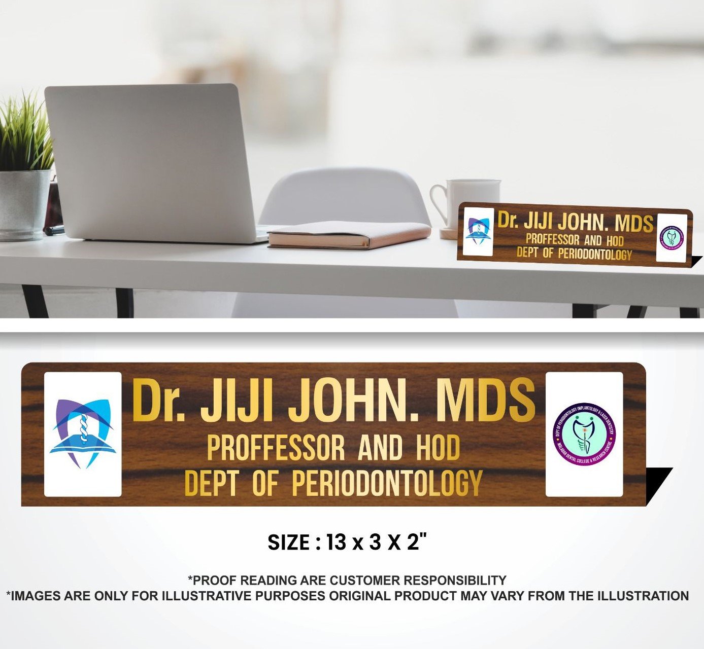 Name Board for Office-Golden Font 2