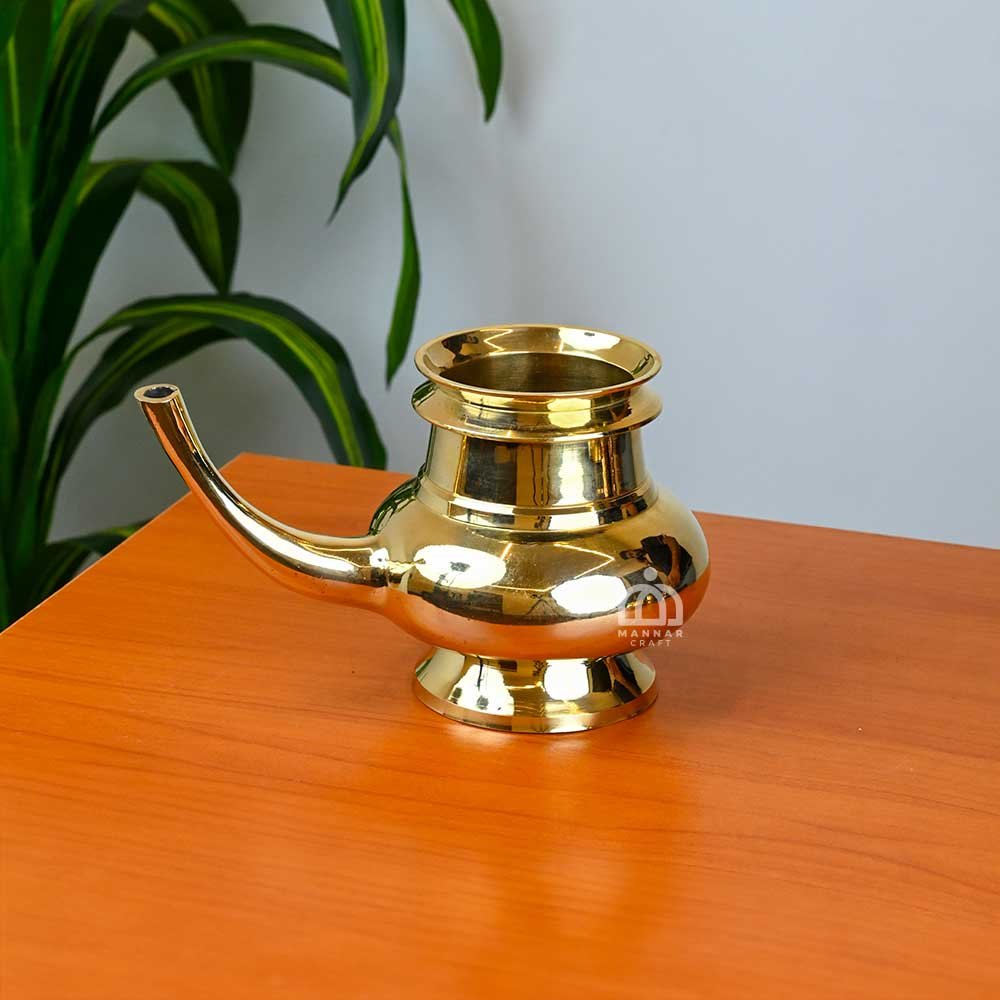 Traditional Kindi Vessel: Exquisite Brass Kindi for Pooja and Home Decoration - 3x4 inch