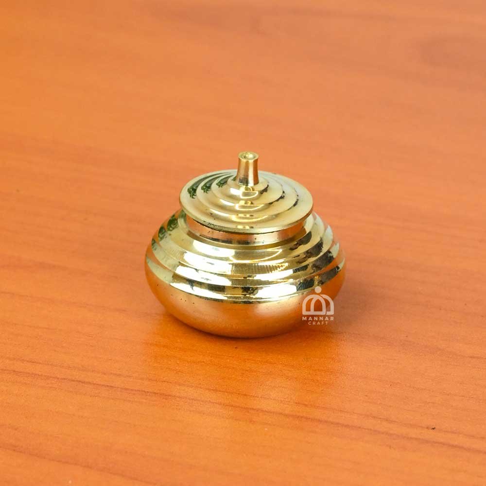 Brass Sindoor Box – 1.8 Inch Traditional Kumkum Box for Pooja, Bridal & Daily Use