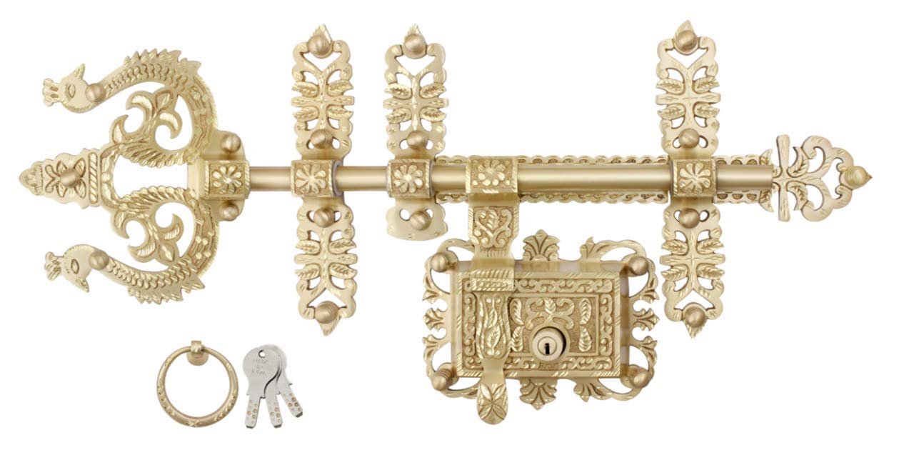 Camry Brass Manichitratazhu Aldrop with Trishul Head Matte Finish 19mm Thick and 14\