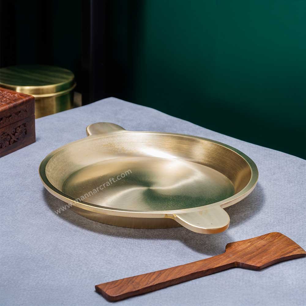 Premium Bronze Fry Pan for Delicious and Healthy Cooking - Heavy Duty, Non-Stick , Flat Bottom and Seasoned (08 Inch Diameter)