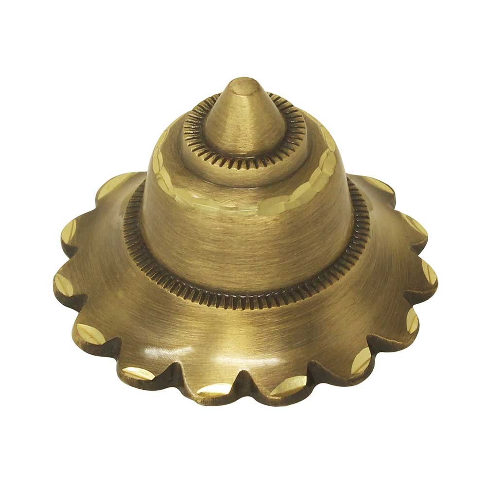 Brass Flower Dome Door (18mm ) with Antique Diamond Cut Finish