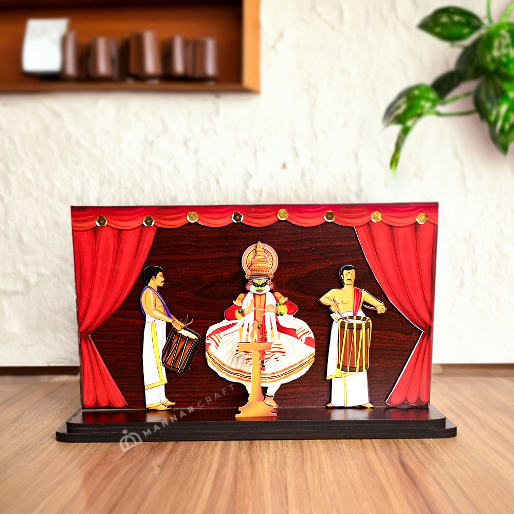 Kathakali Performance - MDF Printed Figurine - Decor for Home & Gifts